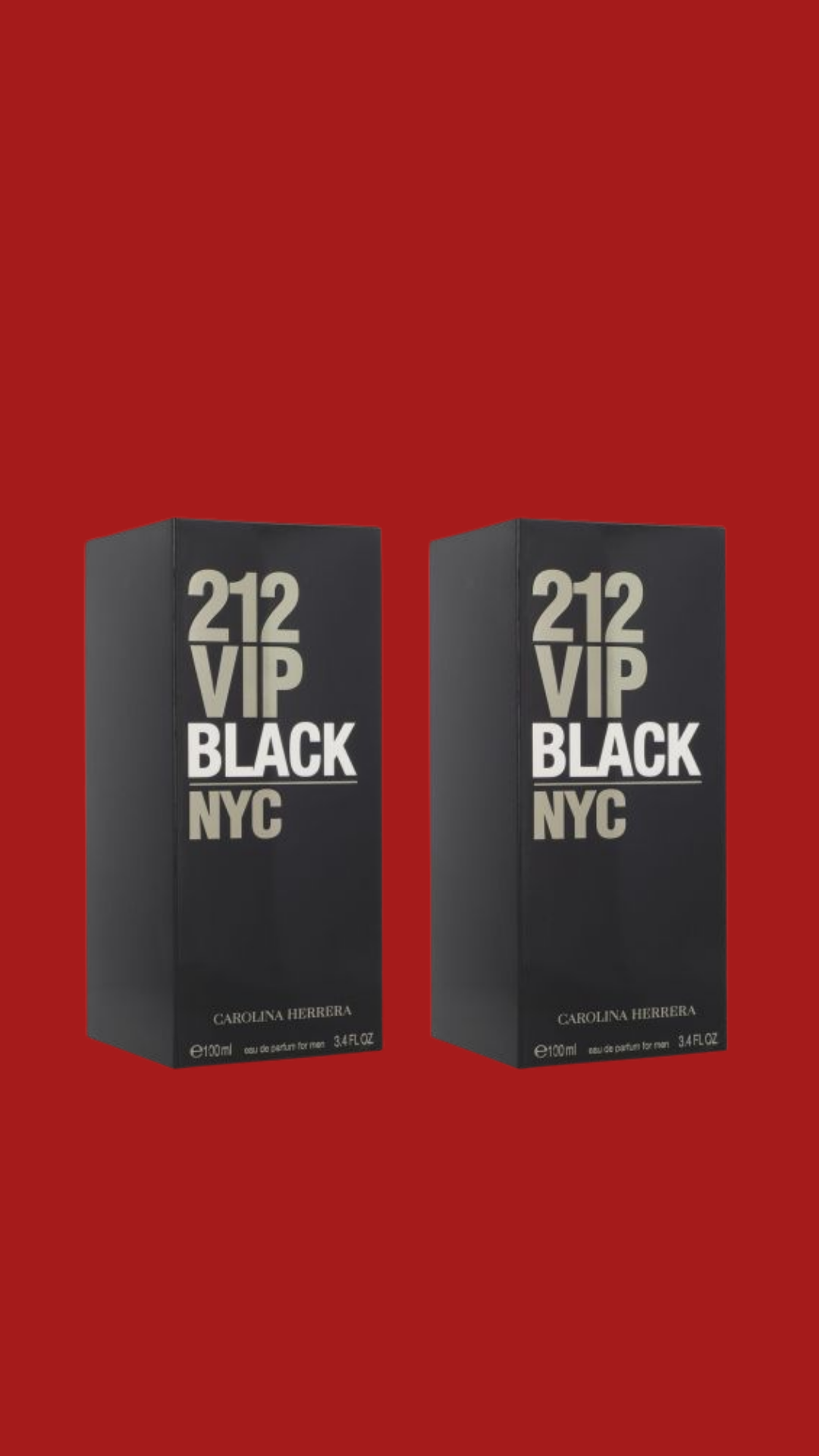 PAQUETE CAROLINA HERRERA 212 VIP BLACK MEN 100ML EDP SPRAY X2